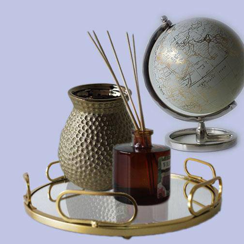 Gold Metal Mirror Decor Tray Medium_0