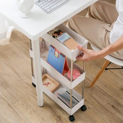 3 Layer Storage Trolley Kitchen Bathroom Rack Tower Cart_0